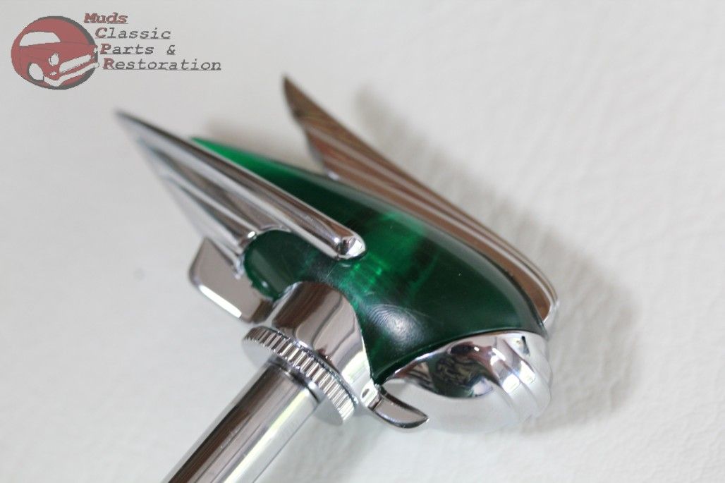 Telescopic Led Green Light Up Art Deco Front Fender Guides Clamp On Vintage Car Muds Classic Parts